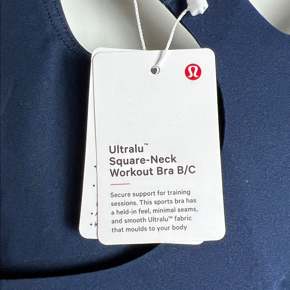 Lululemon Ultralu Square Neck Workout Bra Navy Size 2 B/C - Picture 3 of 6